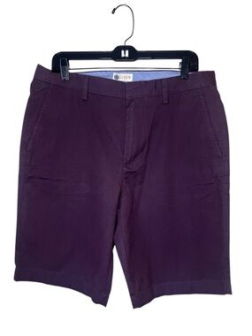 J. Crew Rivington Flat Front Chino Cotton Shorts Purple Size 33